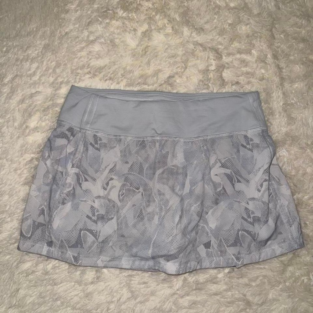 Lululemon 4 Pace Rival Skirt Regular No Panels Jasmine‎ White Multi Excellent